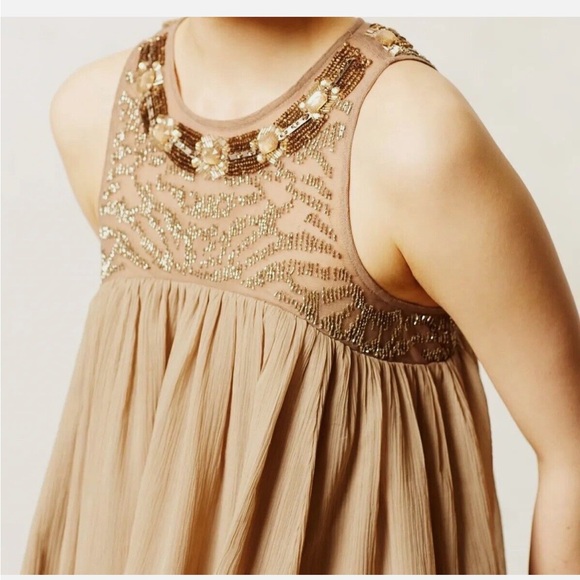 Anthropologie Moulinette Soeurs Mini Dress with Beaded Neckline - Picture 3 of 12